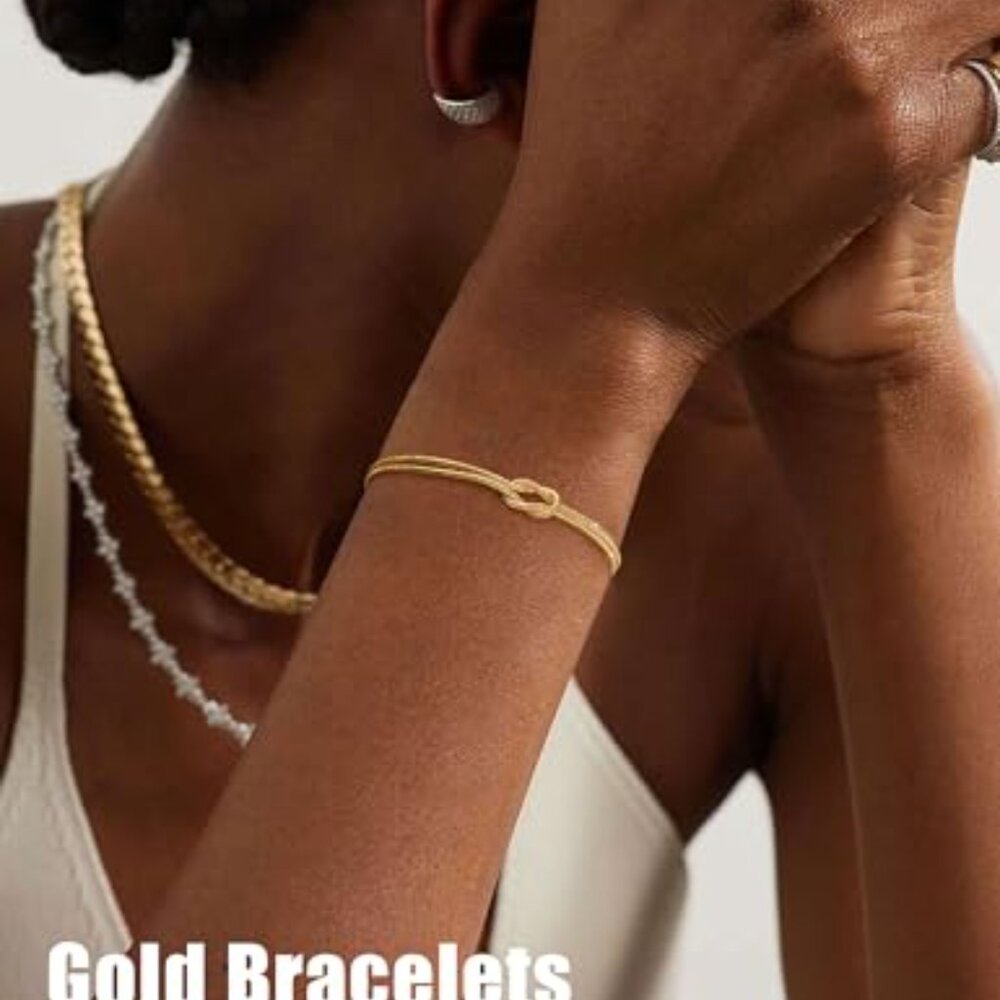 Dainty Stackable Layered Chain Bracelet Set Adjus… - image 4